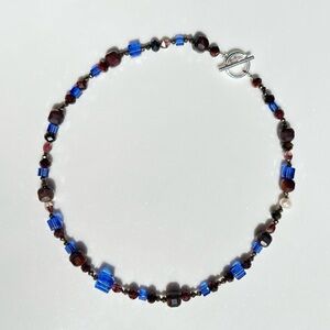Hand Knotted Swarovski Gemstone and Sterling Necklace